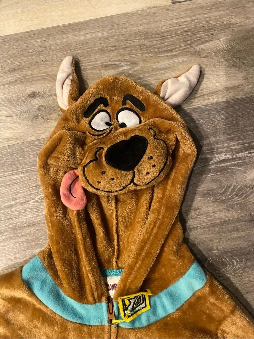 Scooby Doo Costume XS Teen One Piece Plush Hooded Jumpsuit Halloween Cosplay